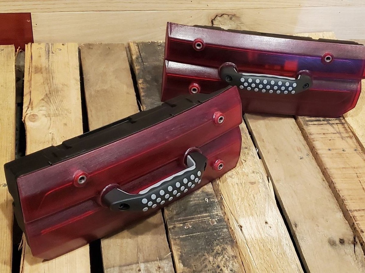 3D printed tail lamp prototypes used for design validation before production tooling
