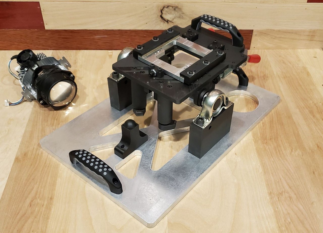 Headlamp projector module fixture built by Dynamics Group